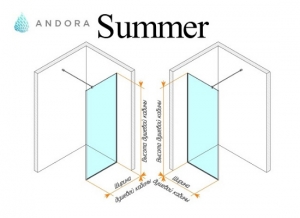 Душевая перегородка ANDORA Summer P - 80 (Графит)